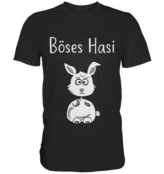 Schwarzes Shirt mit großem Schriftzug Böses Hasi