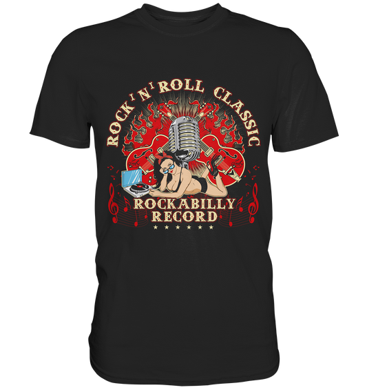 Rockabilly Record Pin Up - Premium Shirt