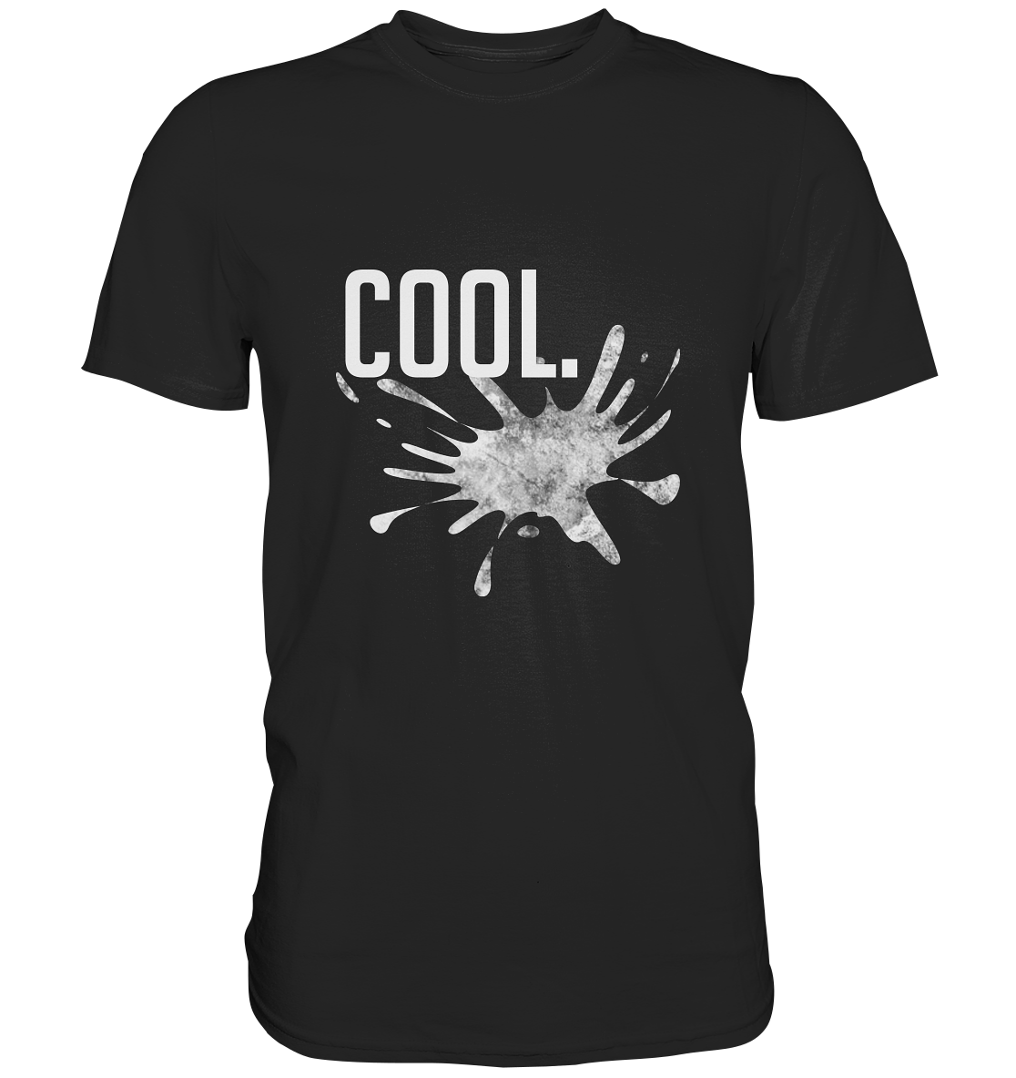Schwarzes T-Shirt mit Graffiti-Splash und Schriftzug „Cool“ – urbanes Streetstyle-Design