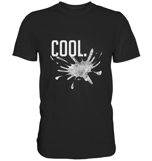 Schwarzes T-Shirt mit Graffiti-Splash und Schriftzug „Cool“ – urbanes Streetstyle-Design