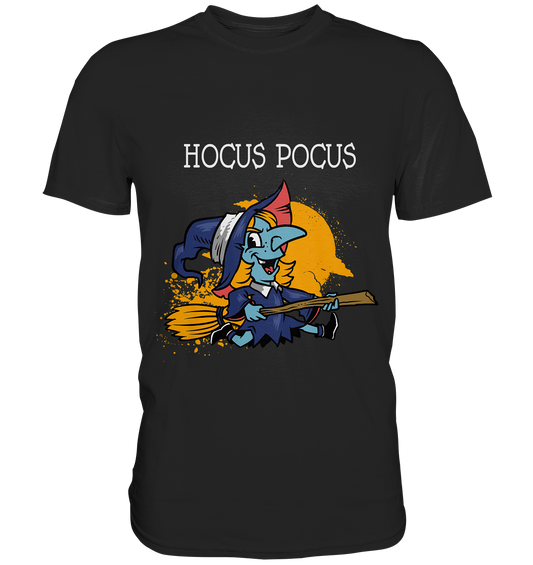Hocus Pocus Hexe auf Besen - Premium Shirt