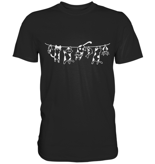 Hanging Cats. Katzen auf der Wäscheleine - Premium Shirt