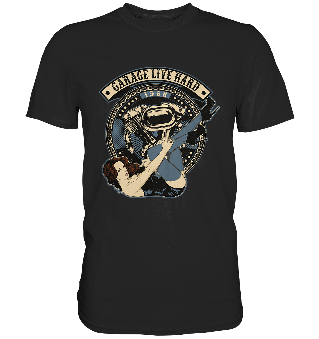 Garage Live Hard Rockabilly Pin UP - Premium Shirt