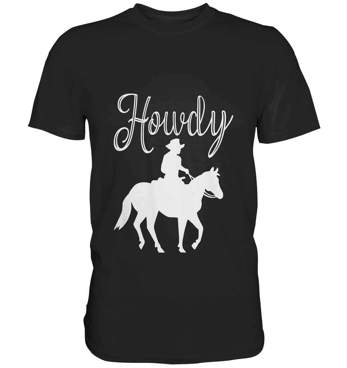 T-Shirt mit Aufdruck „Howdy.“ – Western-Gruß im minimalistischen Design für Westernreiter