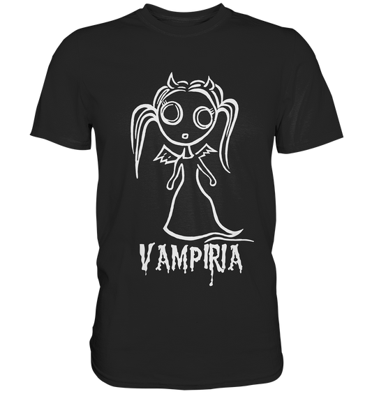 Schwarzes Shirt mit süßer Gothic Vampir Lady Vampiria Motiv