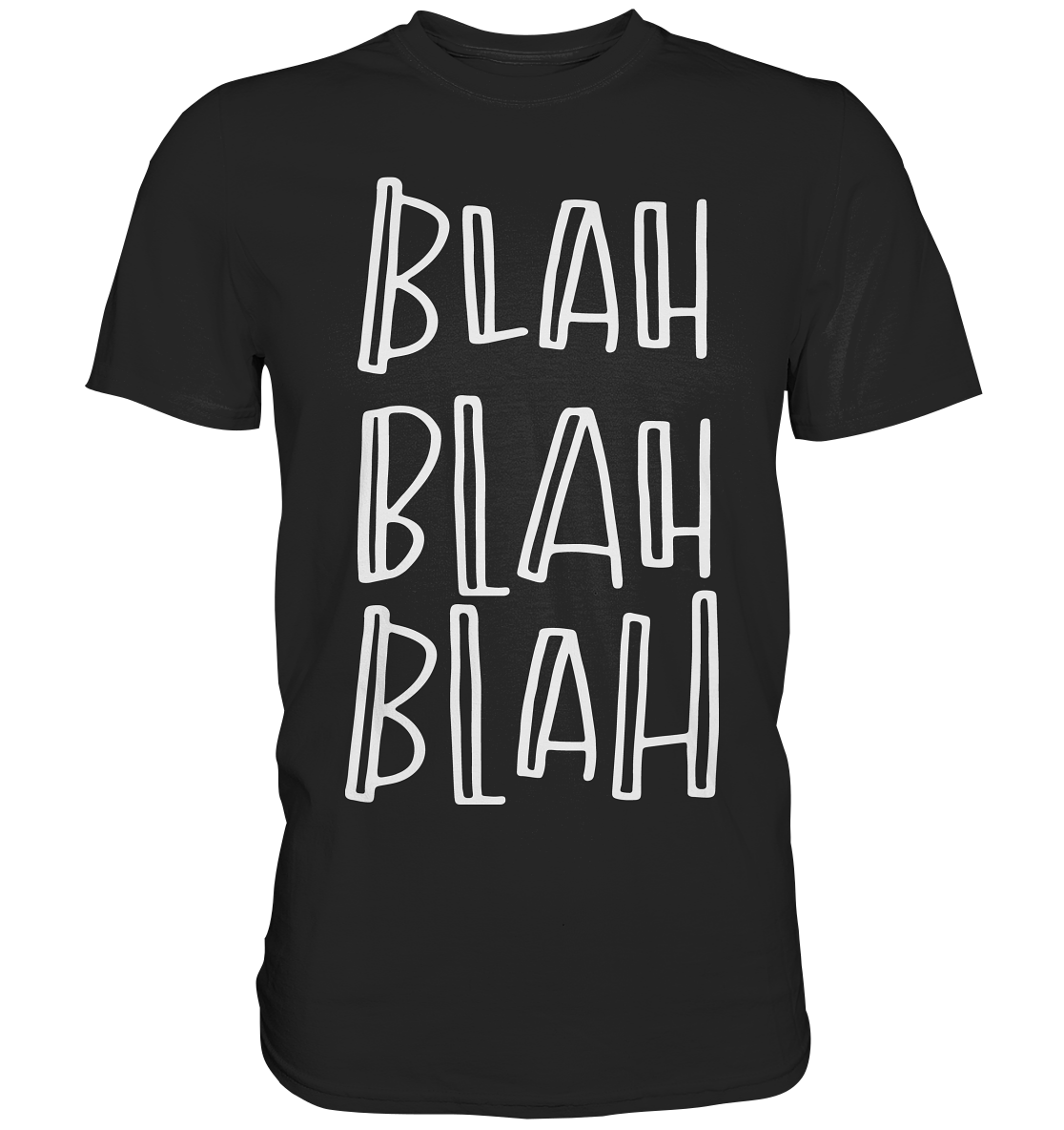 T-Shirt mit großem Textmotiv „Blah Blah Blah“, lockerer Schnitt, Statement Shirt.