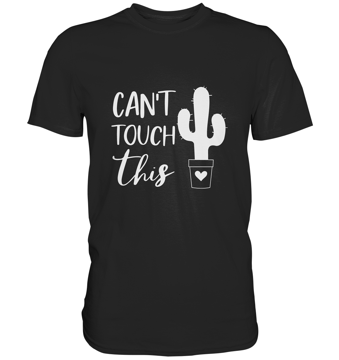 T-Shirt mit Kaktusmotiv und Spruch „Can’t Touch This“, Statement Shirt mit frechem Design.