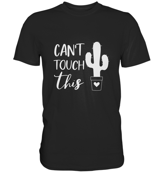 T-Shirt mit Kaktusmotiv und Spruch „Can’t Touch This“, Statement Shirt mit frechem Design.