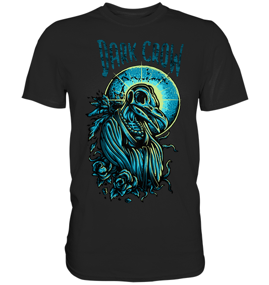 T-Shirt mit Gothic Motiv „Dark Crow“, Krähe im Mondschein, düsteres Shirt im Dark Style.