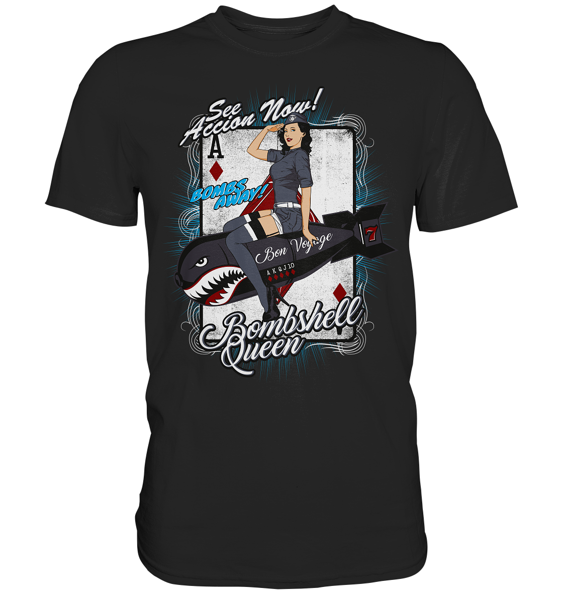Bombshell Queen Rockabilly - Premium Shirt