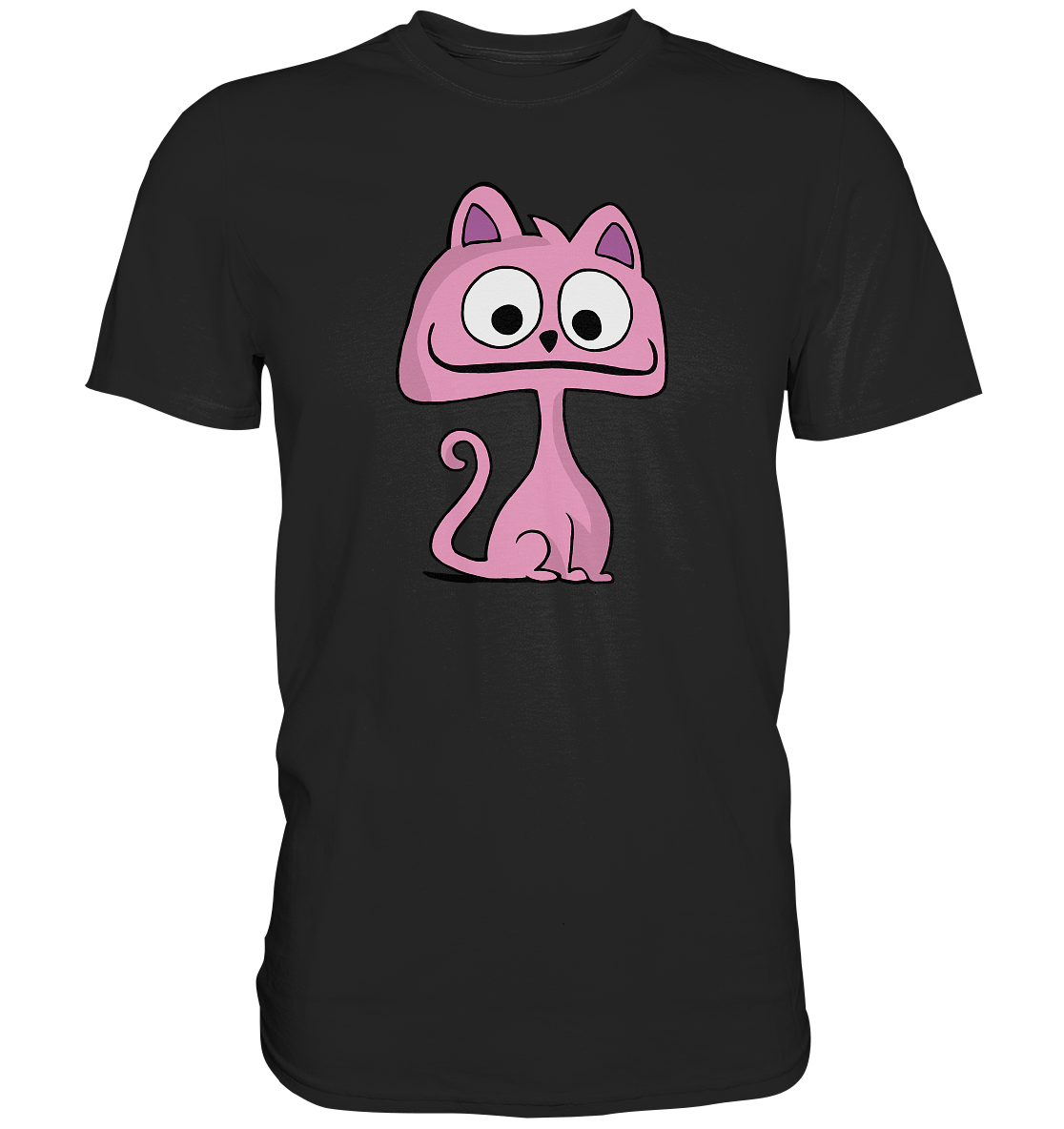 Pinke freche Grinsekatze. Katze Kitty süß - Premium Shirt