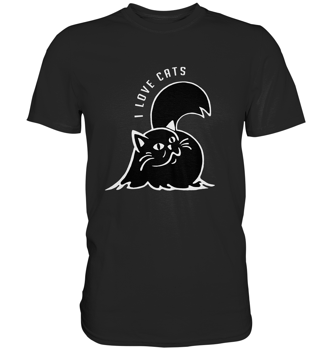 I love cats. Schwarze Katze Perserkatze Kitty - Premium Shirt