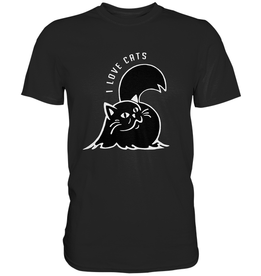 I love cats. Schwarze Katze Perserkatze Kitty - Premium Shirt