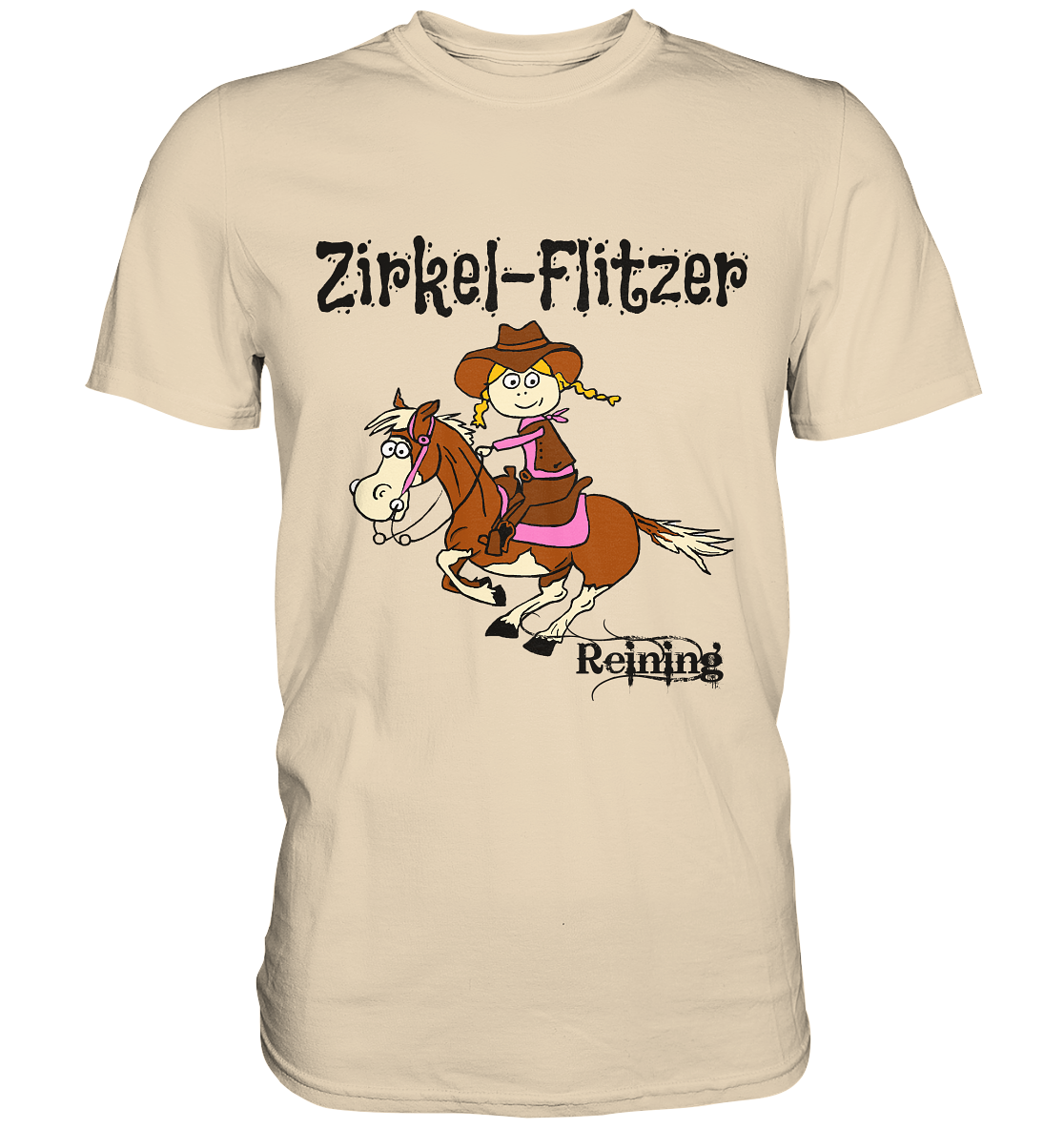 Zirkel-Flitzer. Reining. Western - Premium T-Shirt