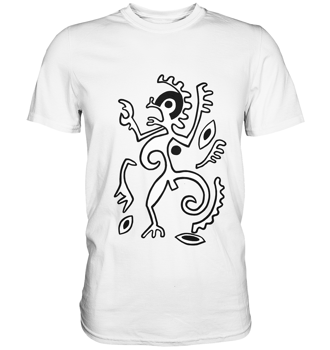 Maori Tribal Ureinwohner abstrakt weiß-schwarz - Premium Shirt