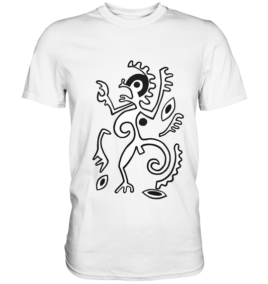 Maori Tribal Ureinwohner abstrakt weiß-schwarz - Premium Shirt