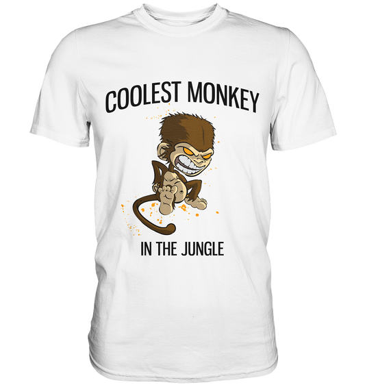 Coolest Monkey in the Jungle. Cooler Affe. Dschungel - Premium T-Shirt