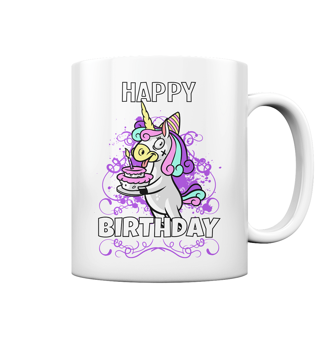 Happy Birthday. Einhorn. Geburtstag - Tasse glossy