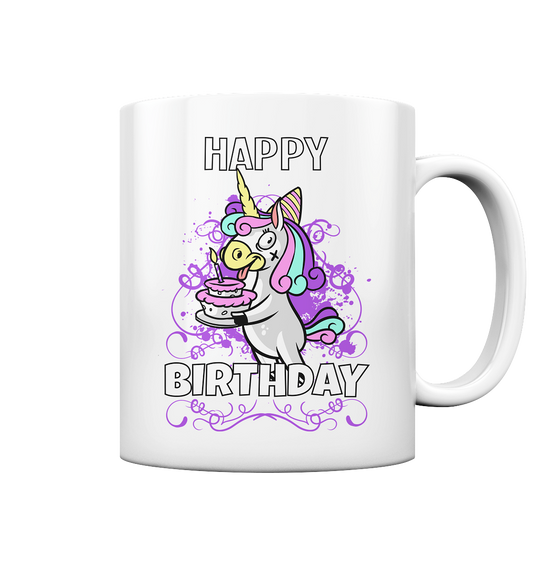 Happy Birthday. Einhorn. Geburtstag - Tasse glossy